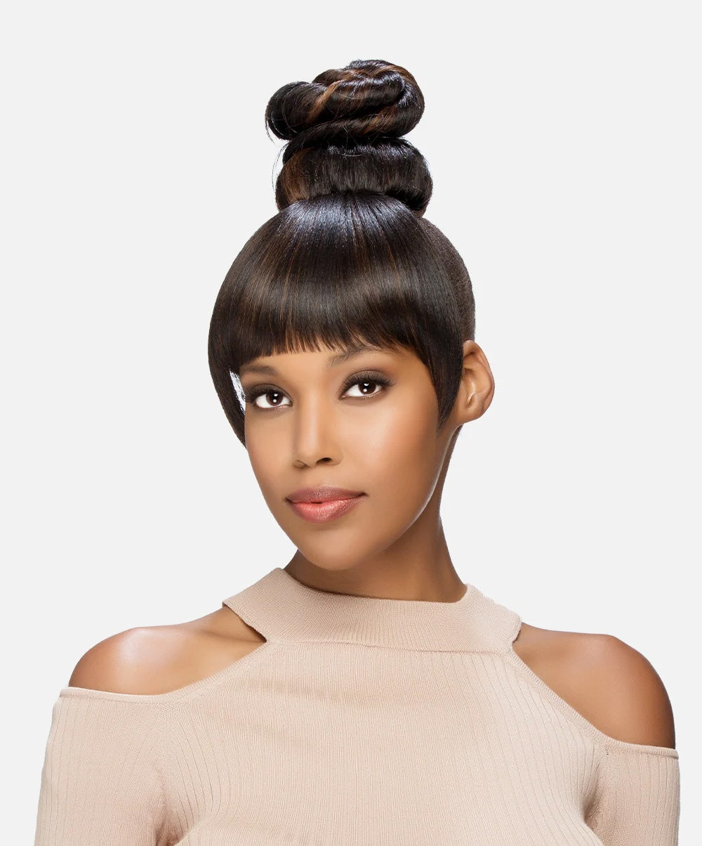 VIVICA A FOX Twisted Top Knot Bun with Blunt Bang - BPB KELSY