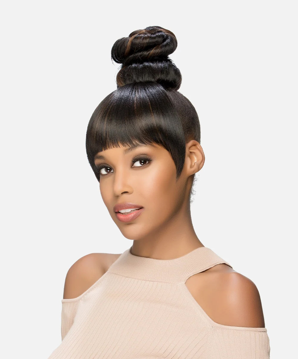 VIVICA A FOX Twisted Top Knot Bun with Blunt Bang - BPB KELSY