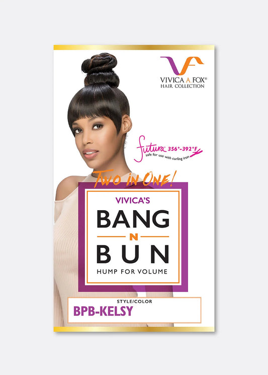 VIVICA A FOX Twisted Top Knot Bun with Blunt Bang