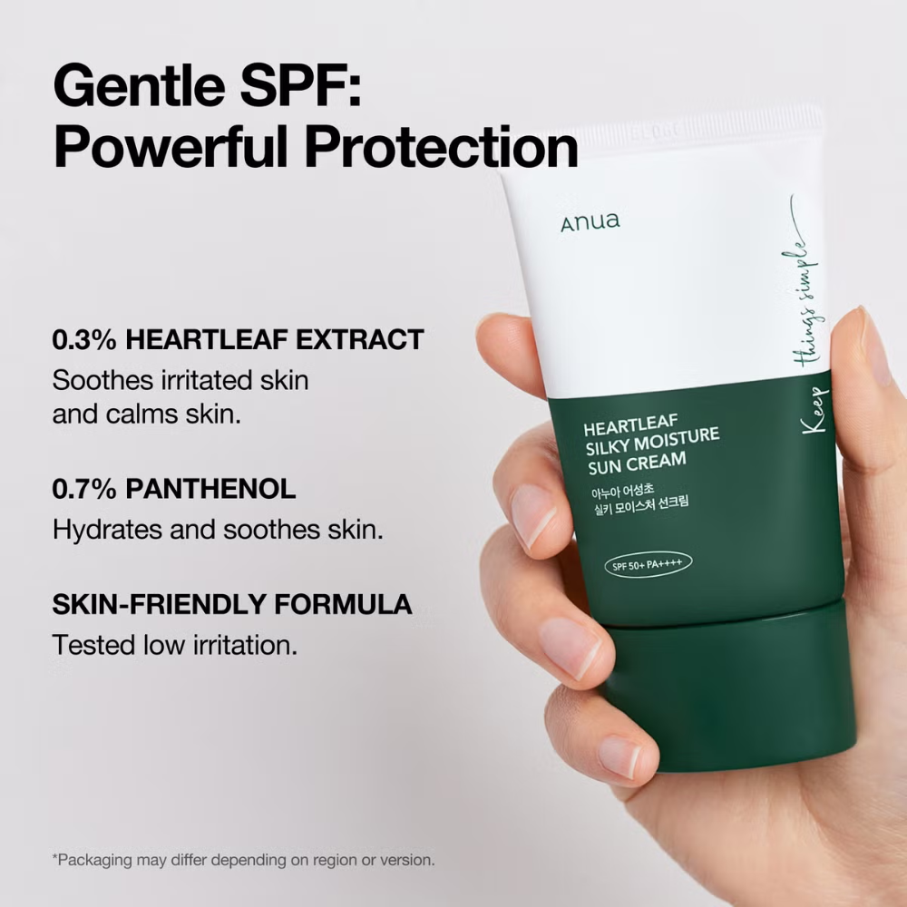 ANUA Heartless Silky Moisture Sunscreen SPF 50+PA++++