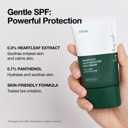 ANUA Heartless Silky Moisture Sunscreen SPF 50+PA++++
