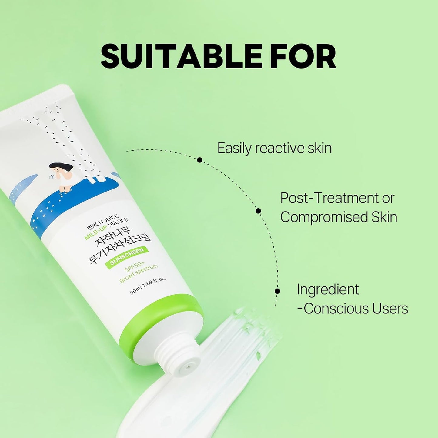 ROUND LAB Birch Juice Moisturizing Mild-Up Sunscreen SPF 50+PA++++