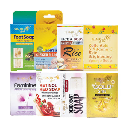 Simply Bella Body & Face Soaps - Complete 8 Piece Set